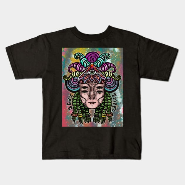 Stay Trippy 2 Kids T-Shirt by asiancoffeegirl